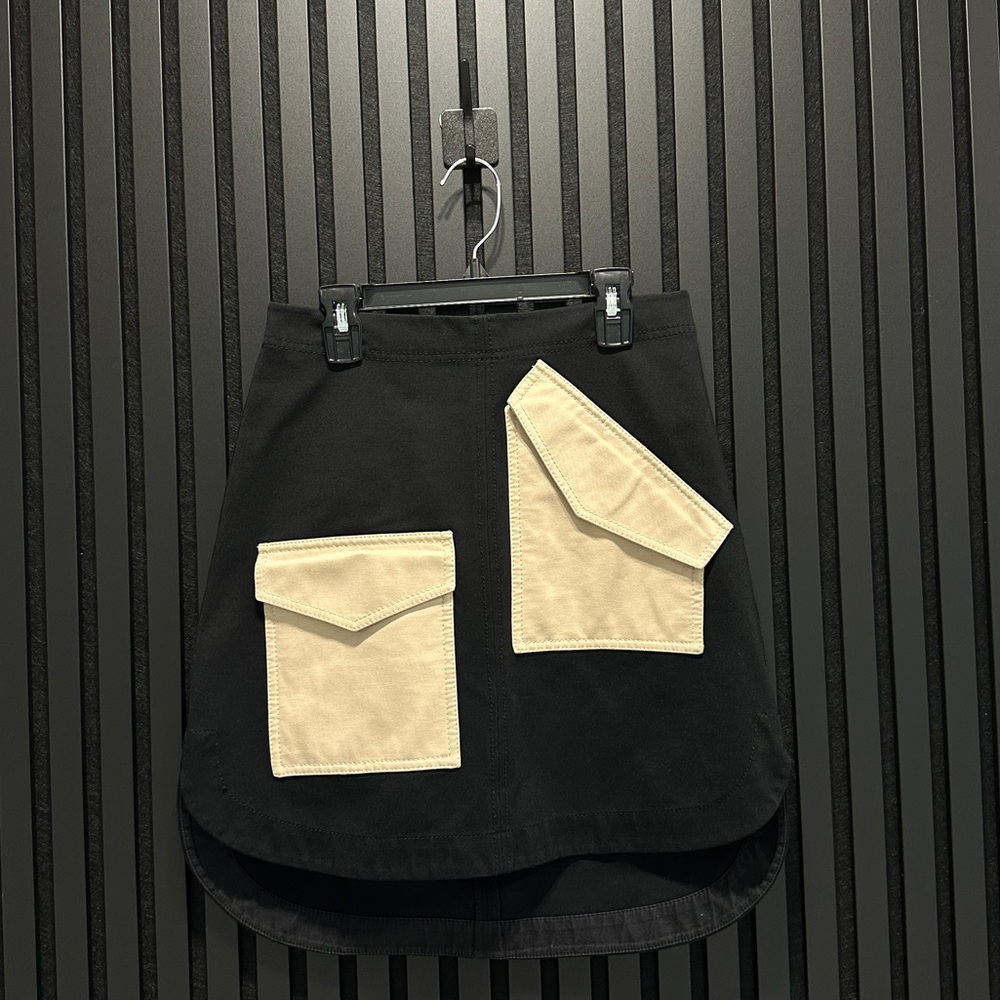 Tibi Bond Stretch Knot Patched Skirt